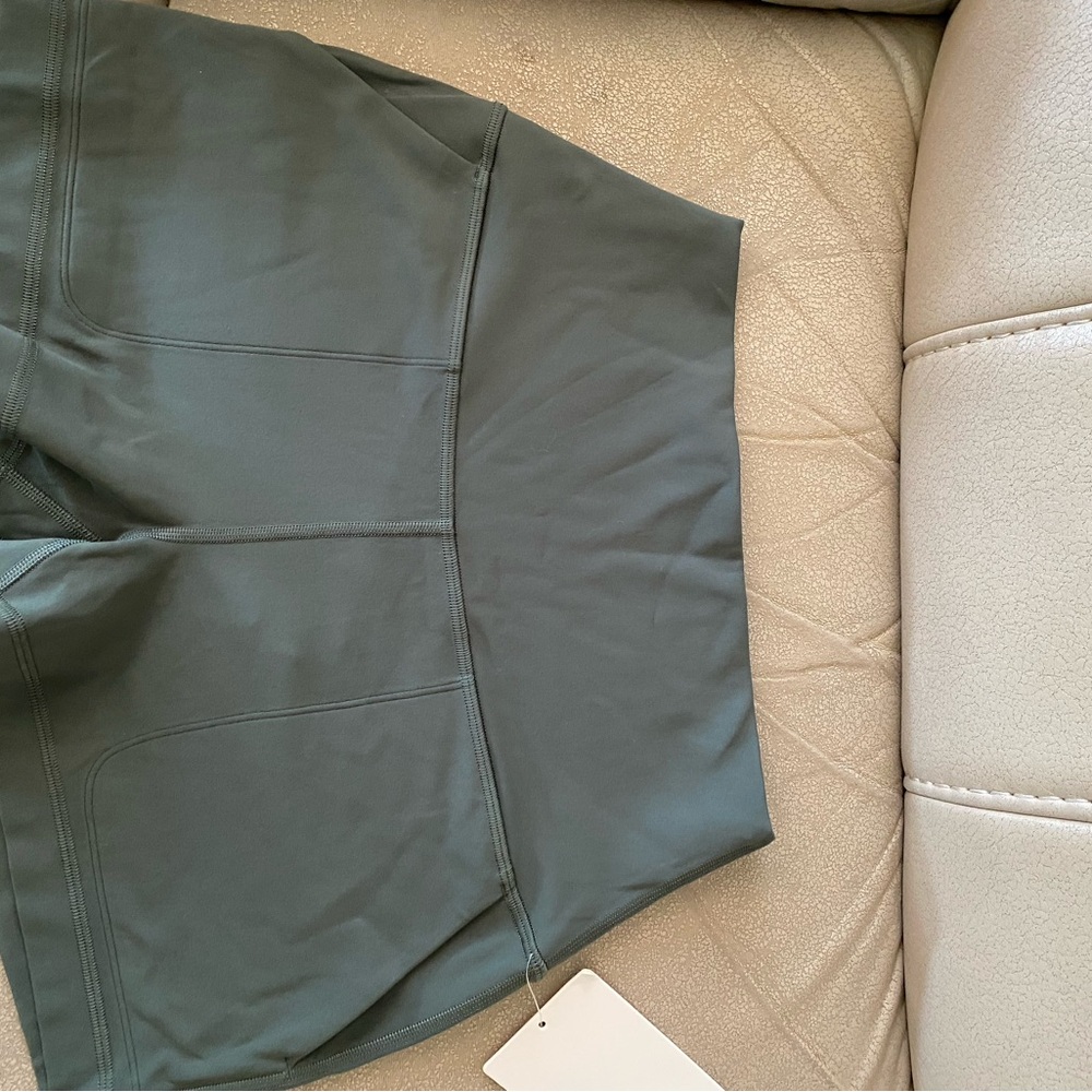 Dark Green High-Rise Shorts